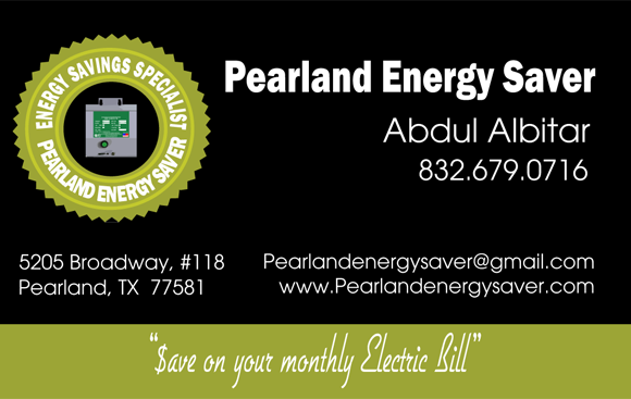 Pearland Energy Saver - Business Card